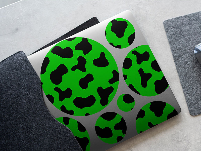 green cow animal print DIY Laptop Stickers