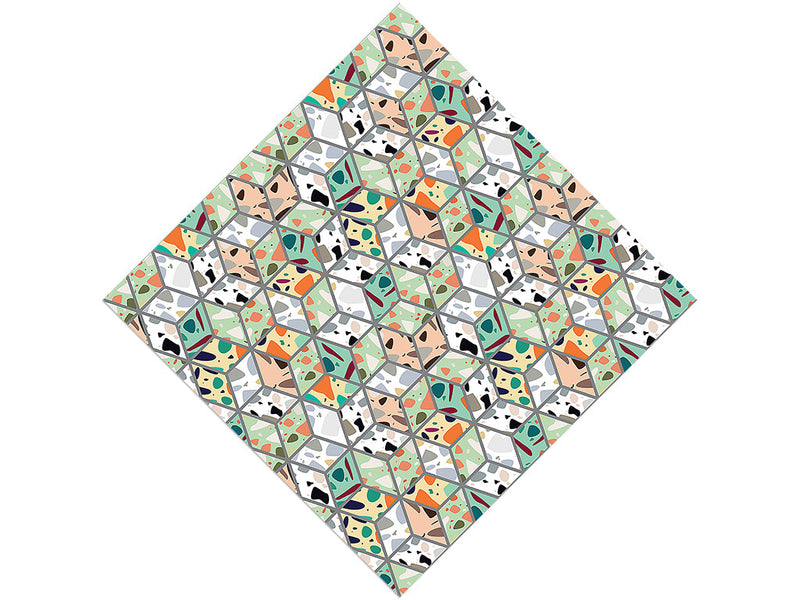 Green Cube Tile Vinyl Wrap Pattern
