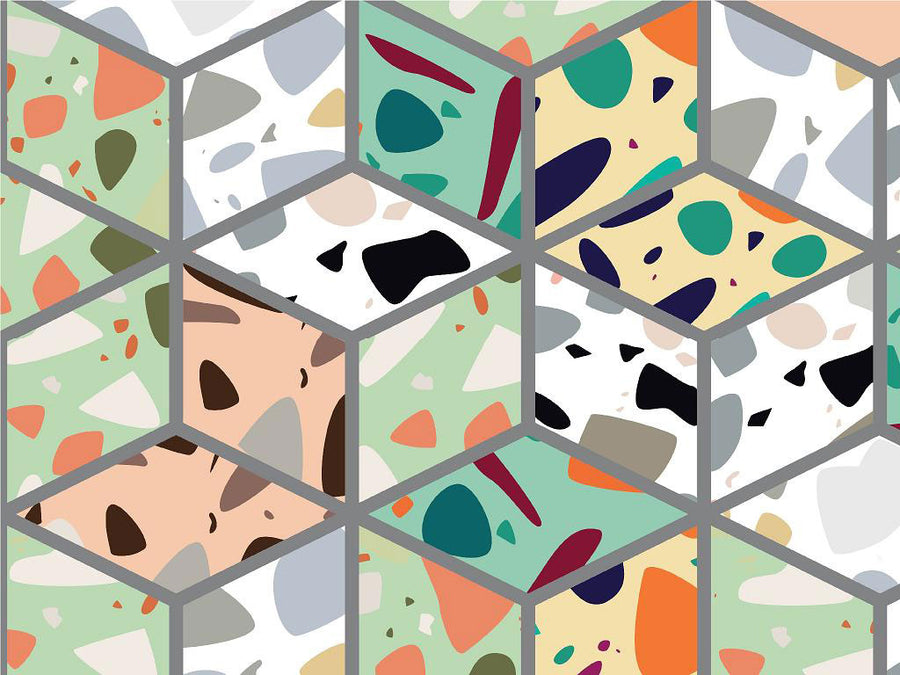 Green Cube Tile Vinyl Wrap Pattern~Rwraps Series 914 Digitally Printed Vinyl Wrap~0