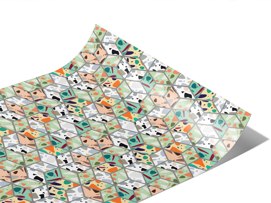 Green Cube Tile Vinyl Wraps~Rwraps Series 914 Digitally Printed Vinyl Wrap~1