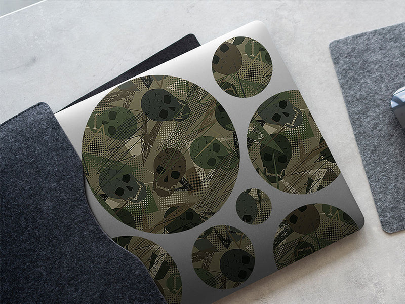 green decomposition skull and bones DIY Laptop Stickers