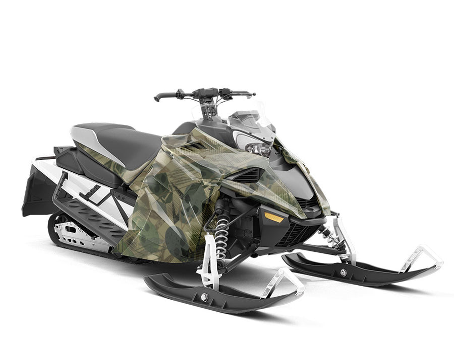 Green Decomposition Halloween Custom Wrapped Snowmobile