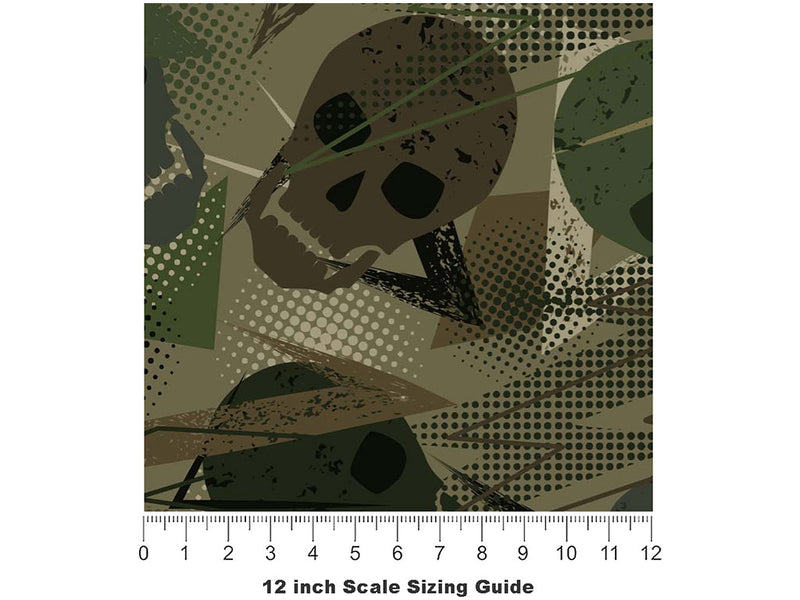 Green Decomposition Halloween Vinyl Film Pattern Size 12 inch Scale~Rwraps Green Decomposition Halloween Sizing Chart~2
