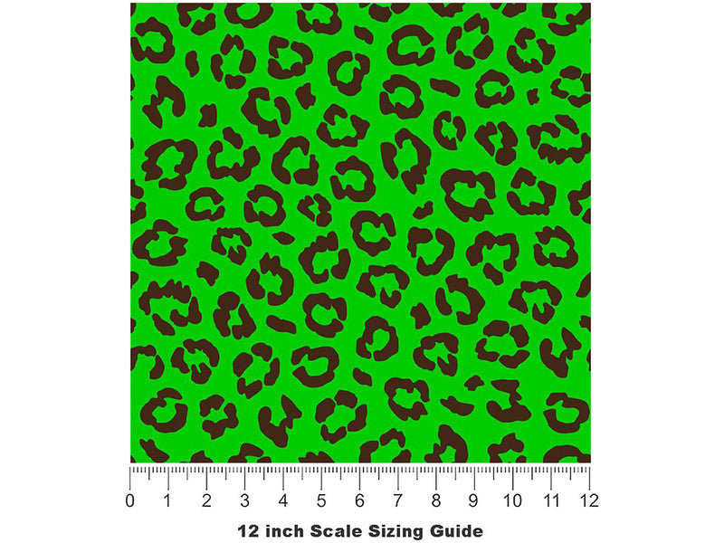 Green Leopard Vinyl Film Pattern Size 12 inch Scale~Rwraps Green Leopard Sizing Chart~3