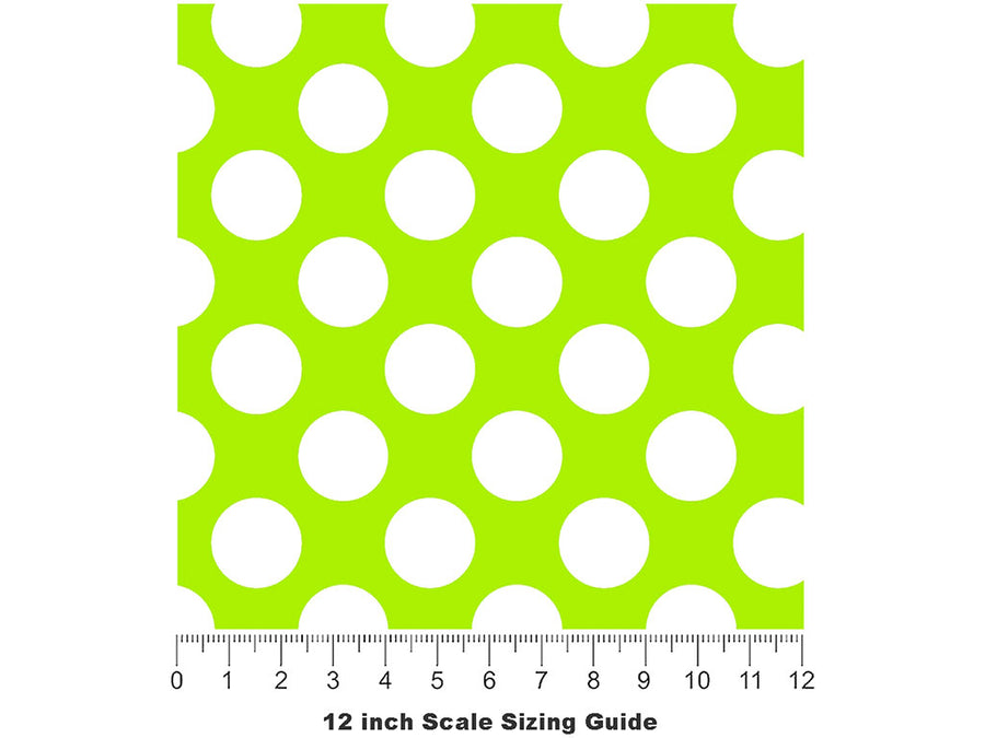 Green Lizard Polka Dot Vinyl Film Pattern Size 12 inch Scale~Rwraps Green Lizard Polka Dot Sizing Chart~2