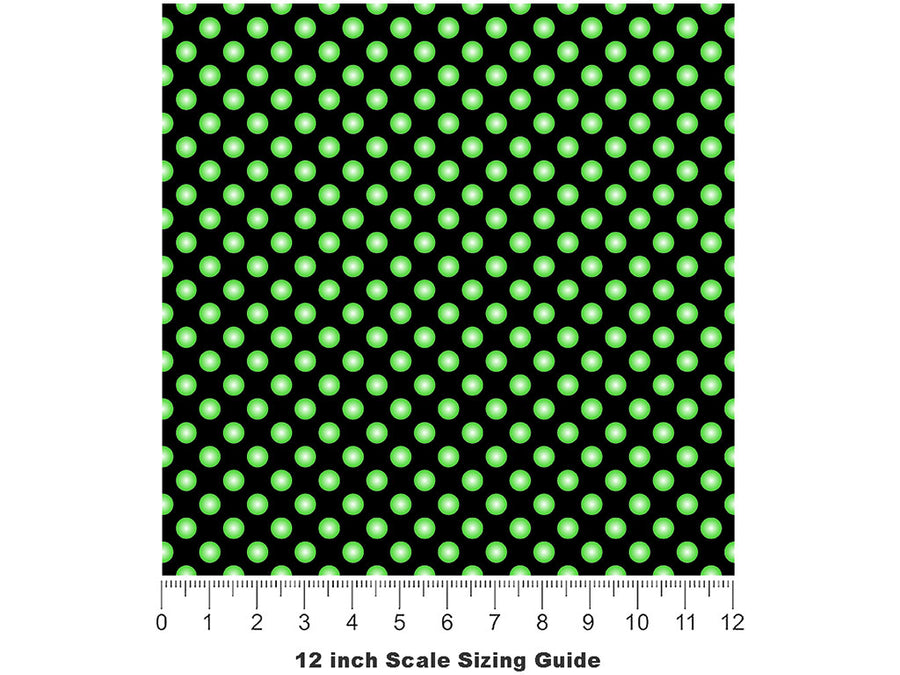 Green Machine Polka Dot Vinyl Film Pattern Size 12 inch Scale~Rwraps Green Machine Polka Dot Sizing Chart~2