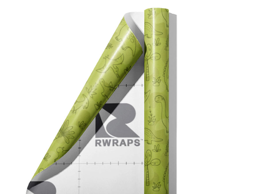 Green Machines Dinosaur Wrap Film Sheets~Rwraps Series 914 Green Machines Dinosaur Scrolled Sheet~3