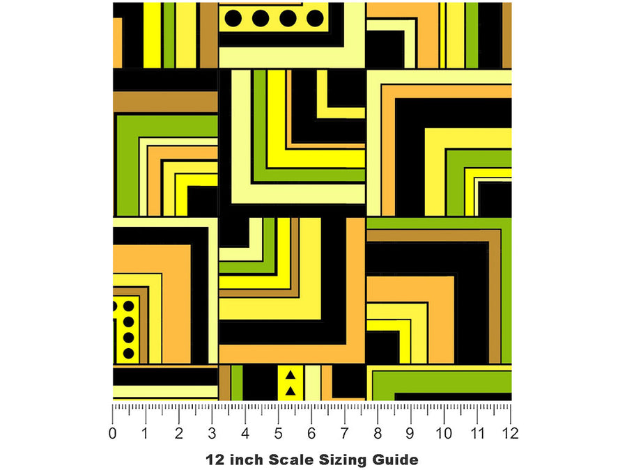 Green Monster Art Deco Vinyl Film Pattern Size 12 inch Scale~Rwraps Green Monster Art Deco Sizing Chart~2