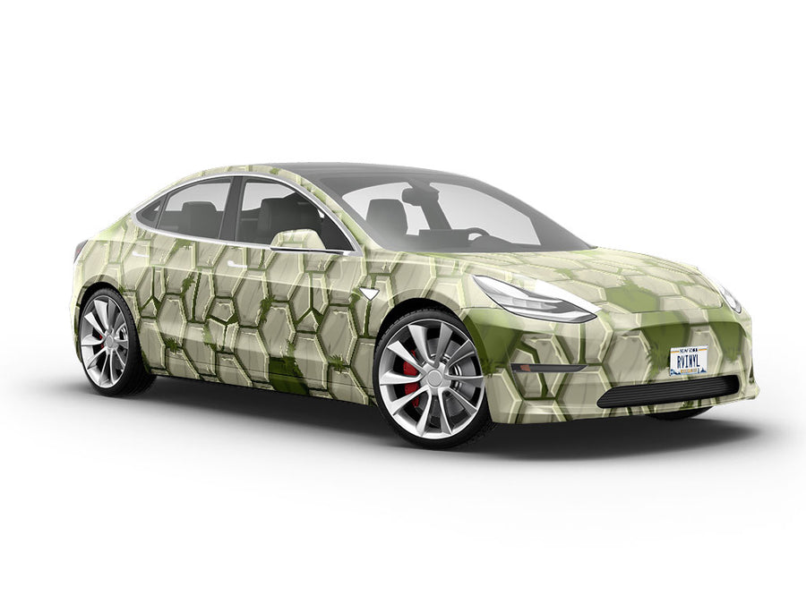Green Mossy Brick Vehicle Vinyl Wrap