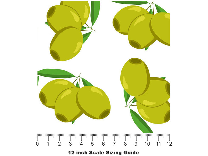Green Olives Greco Roman Vinyl Film Pattern Size 12 inch Scale~Rwraps Green Olives Greco Roman Sizing Chart~2