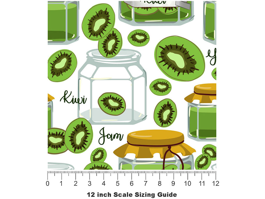 Green Preservation Fruit Vinyl Film Pattern Size 12 inch Scale~Rwraps Green Preservation Fruit Sizing Chart~2