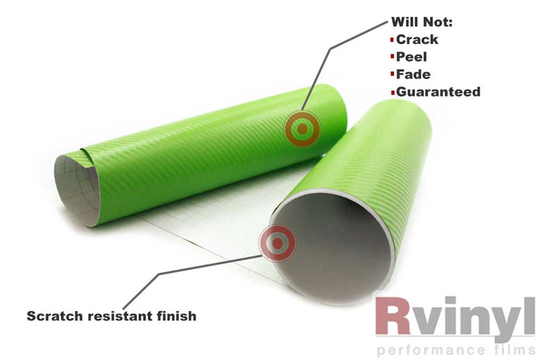 Green 3D Carbon Fiber Vinyl Sheets