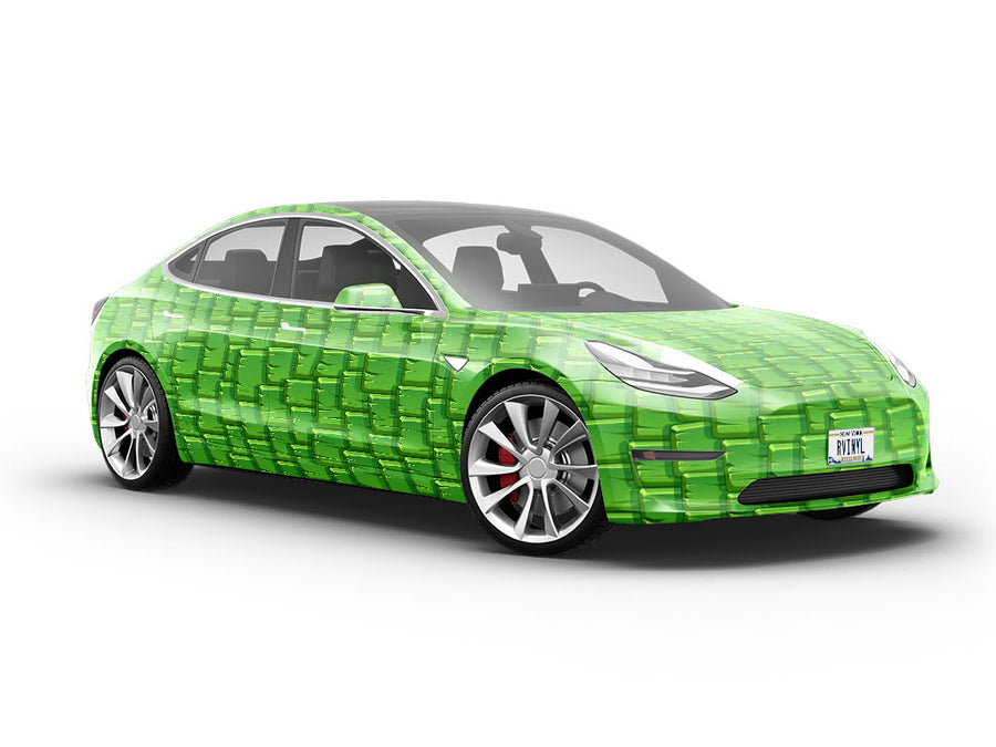 Green Shake Tile Vehicle Vinyl Wrap