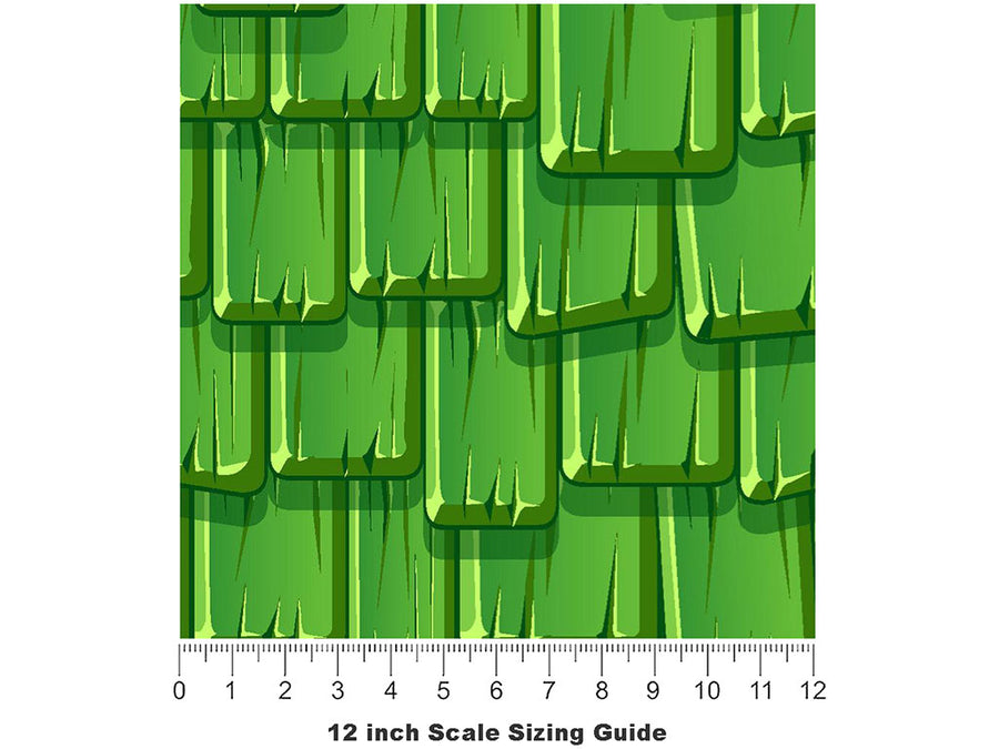 Green Shake Tile Vinyl Film Pattern Size 12 inch Scale~Rwraps Green Shake Tile Sizing Chart~3