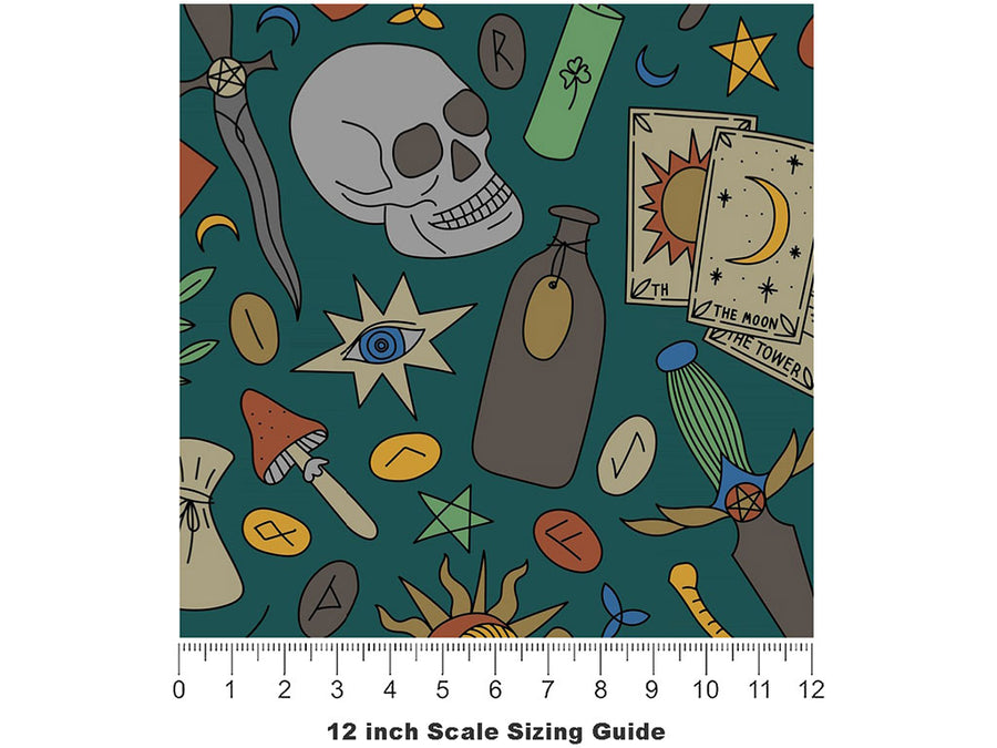 Green Snips Witch Vinyl Film Pattern Size 12 inch Scale~Rwraps Green Snips Witch Sizing Chart~2