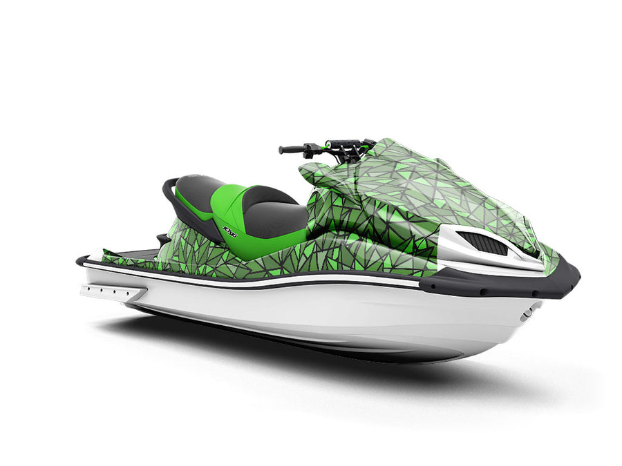 Green Star Stained Glass Jet Ski Vinyl Customized Wrap