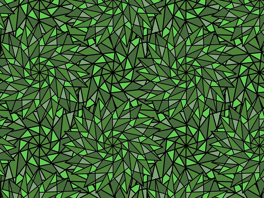 Green Star Stained Glass Vinyl Wrap Pattern~Rwraps Series 914 Digitally Printed Vinyl Wrap~0