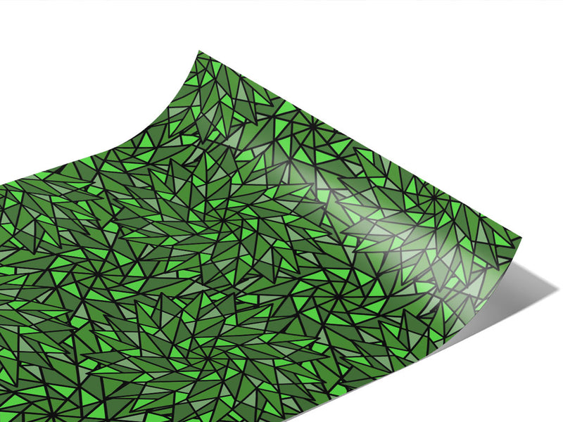 Green Star Stained Glass Vinyl Wraps~Rwraps Series 914 Digitally Printed Vinyl Wrap~0