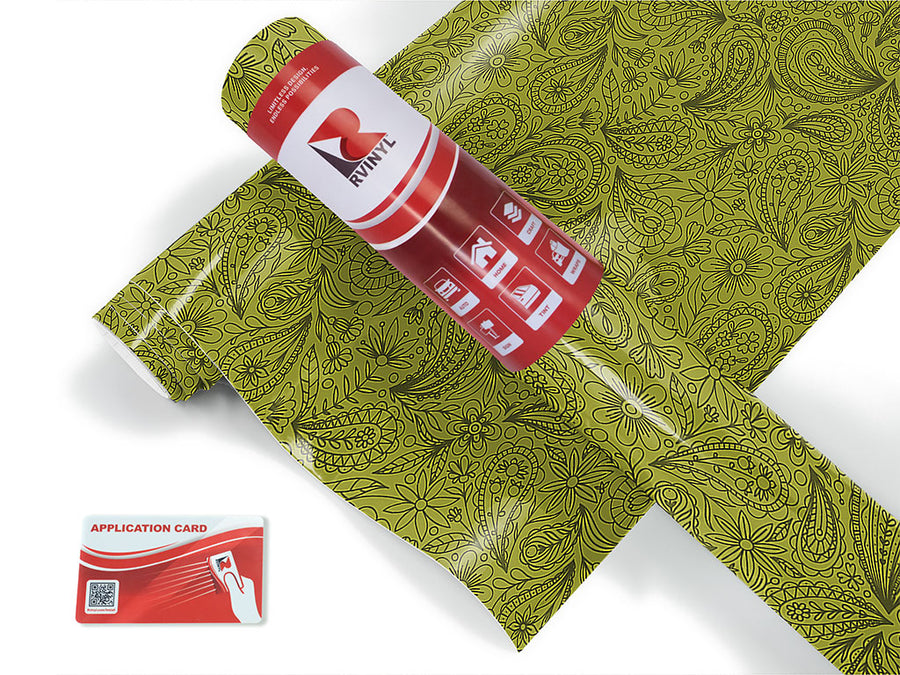 green thumb paisley Craft Vinyl Roll