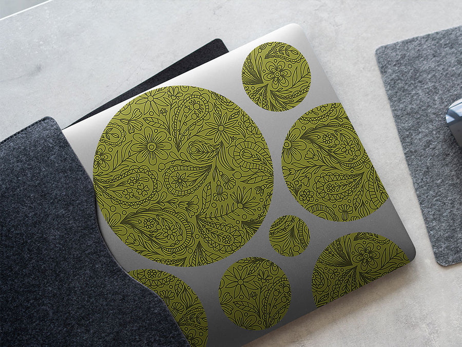 green thumb paisley DIY Laptop Stickers