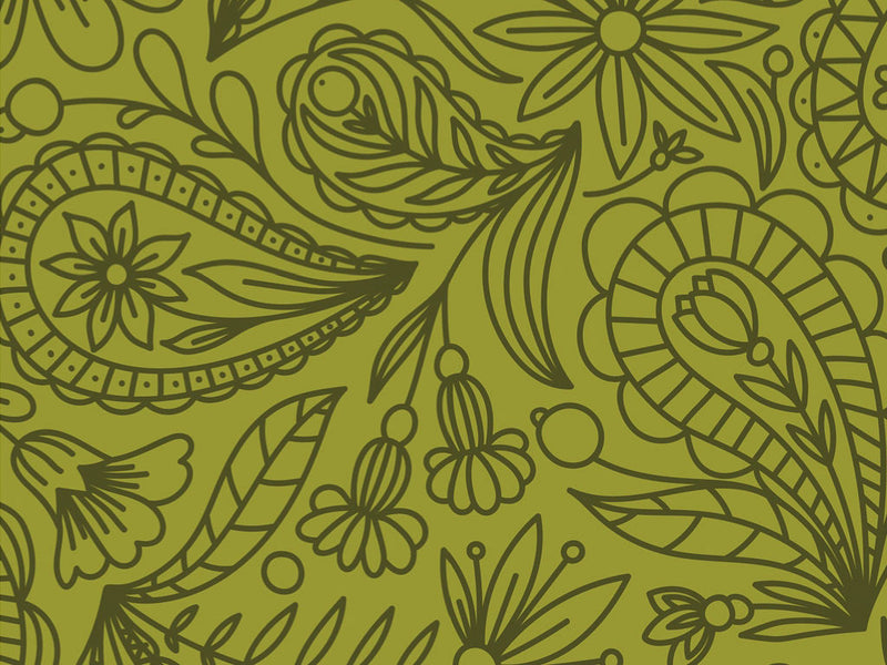 Green Thumb Paisley Vinyl Wrap Pattern~Rwraps Series 914 Digitally Printed Vinyl Wrap~0