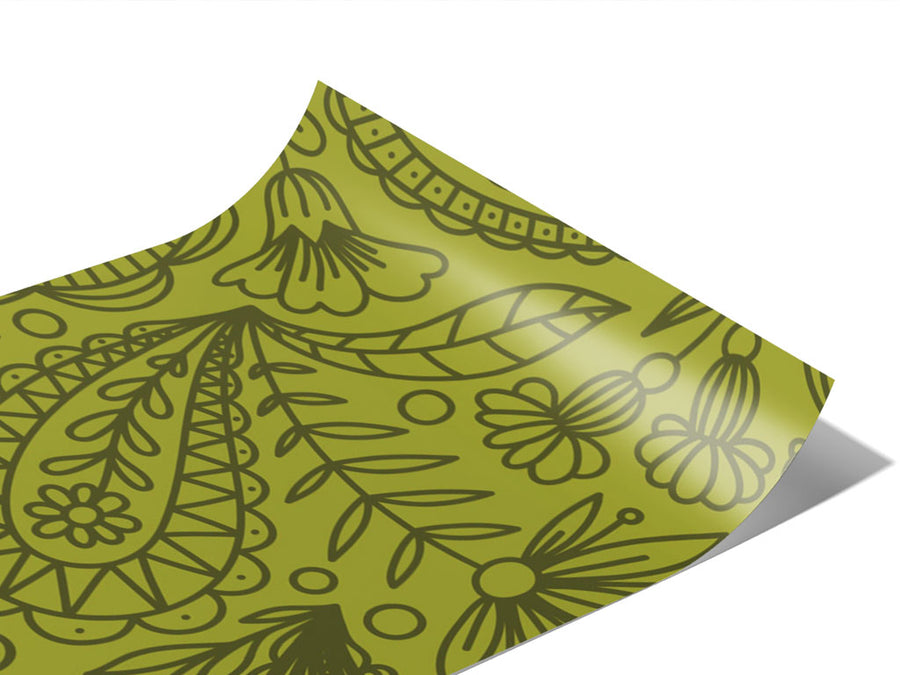 Green Thumb Paisley Vinyl Wraps~Rwraps Series 914 Digitally Printed Vinyl Wrap~0