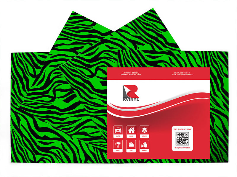 green tiger animal print Craft Vinyl Sheet Pack