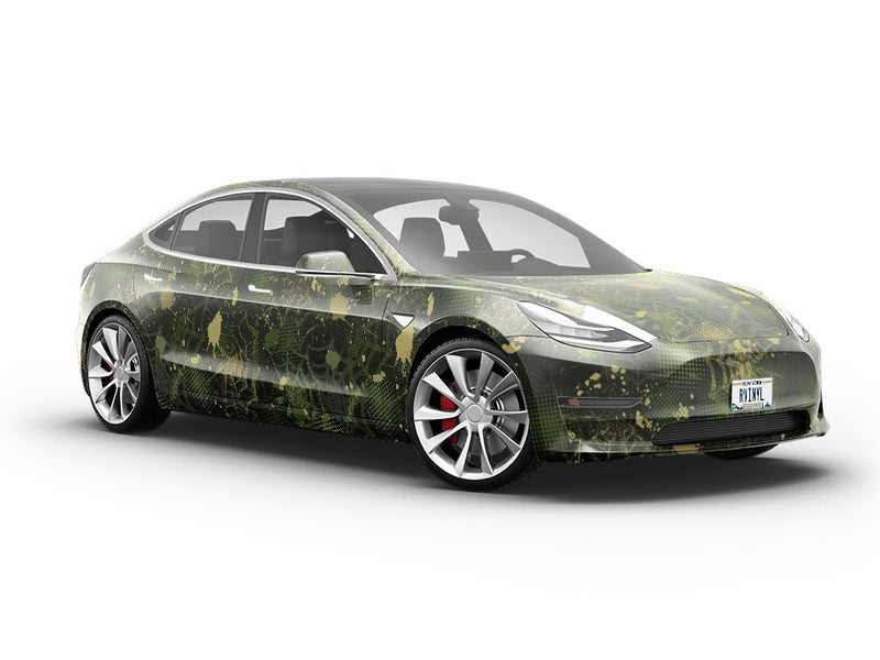 Green Webs Graffiti Vehicle Vinyl Wrap
