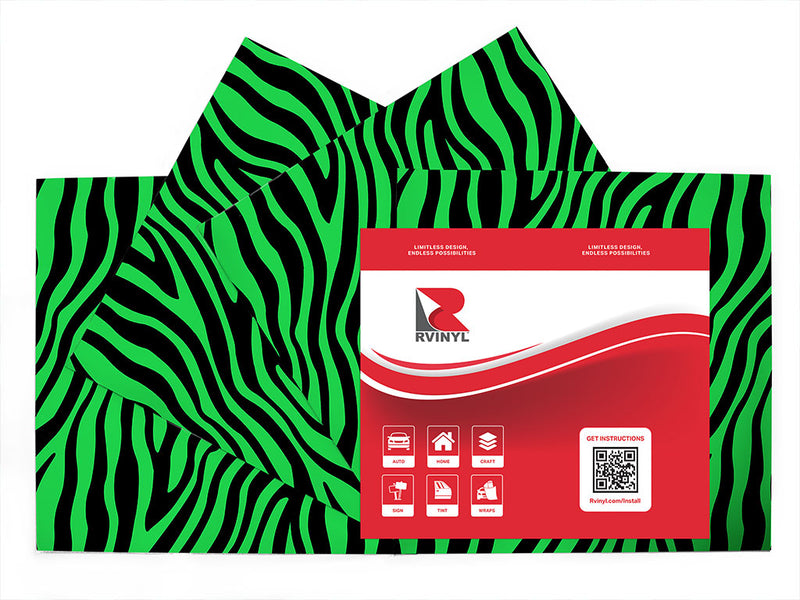 green zebra animal print Craft Vinyl Sheet Pack