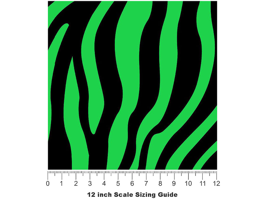 Green Zebra Vinyl Film Pattern Size 12 inch Scale~Rwraps Green Zebra Sizing Chart~3