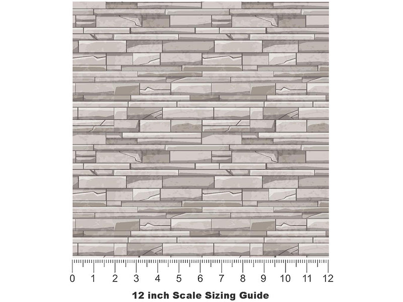 Grey Brick Vinyl Film Pattern Size 12 inch Scale~Rwraps Grey Brick Sizing Chart~3