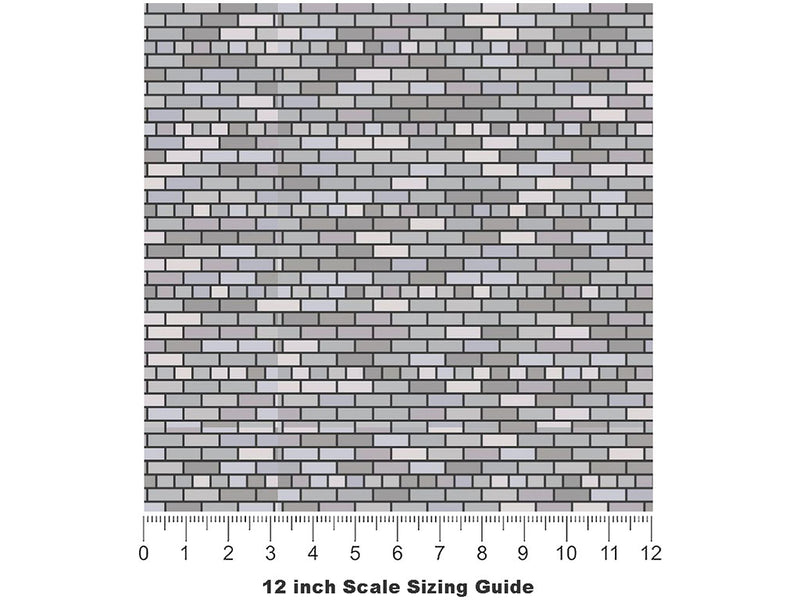Grey Brick Vinyl Film Pattern Size 12 inch Scale~Rwraps Grey Brick Sizing Chart~3