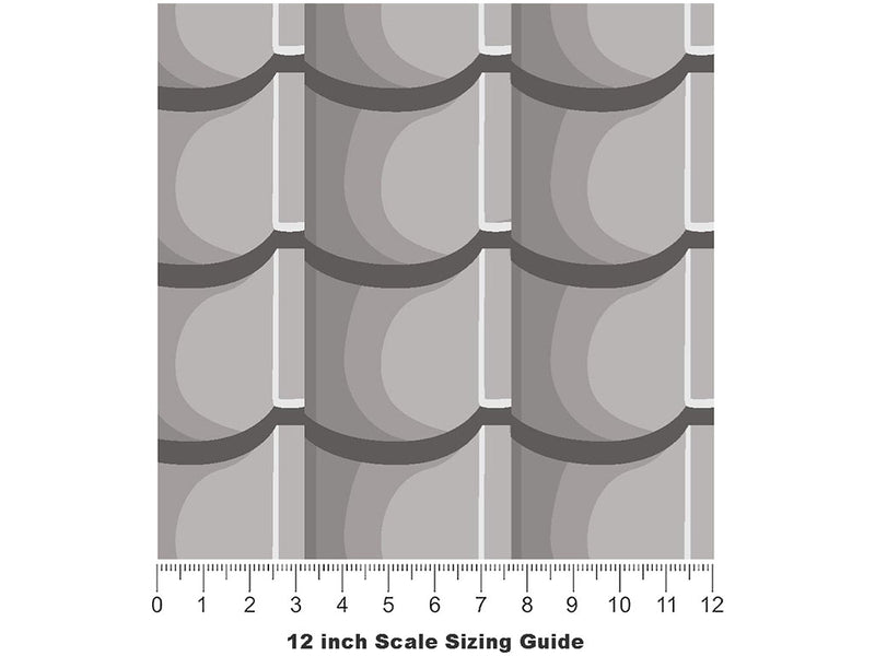 Grey Lipped Tile Vinyl Film Pattern Size 12 inch Scale~Rwraps Grey Lipped Tile Sizing Chart~3