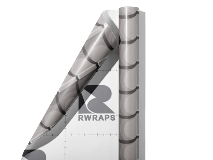 Grey Lipped Tile Wrap Film Sheets~Rwraps Series 914 Grey Lipped Tile Scrolled Sheet~4