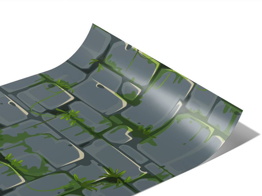 Grey Mossy Brick Vinyl Wraps~Rwraps Series 914 Digitally Printed Vinyl Wrap~1