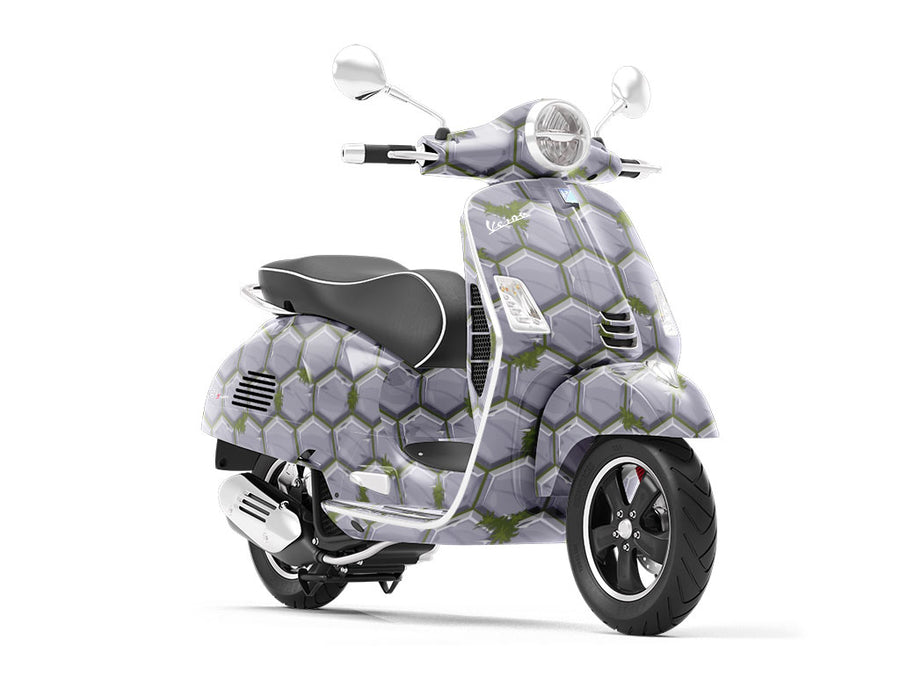 Grey Mossy Brick Vespa Scooter Wrap Film