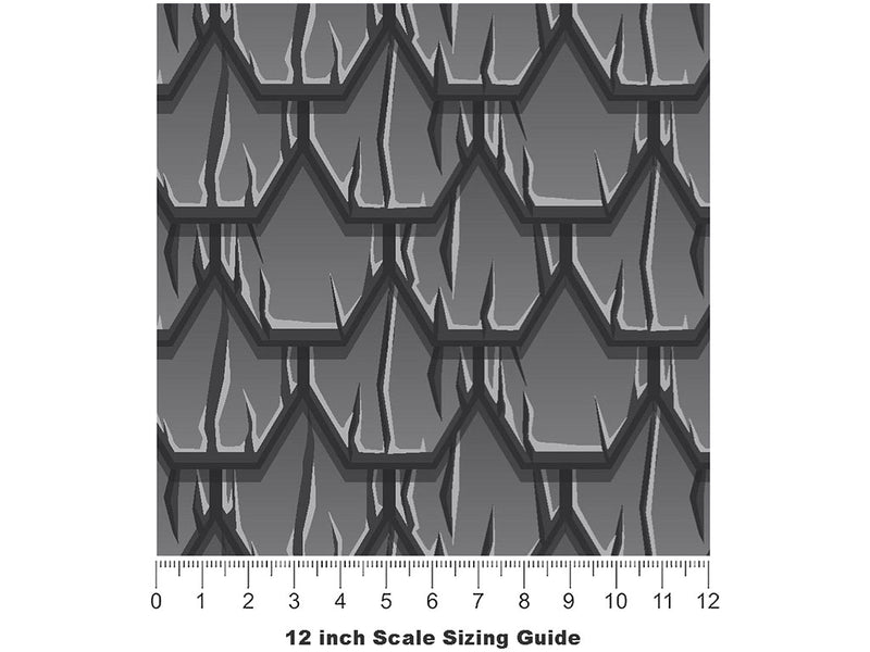 Grey Scaled Tile Vinyl Film Pattern Size 12 inch Scale~Rwraps Grey Scaled Tile Sizing Chart~3