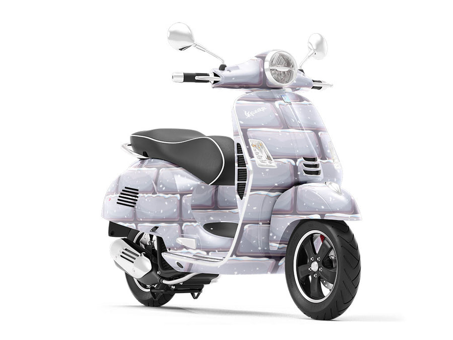 Grey Snow Brick Vespa Scooter Wrap Film