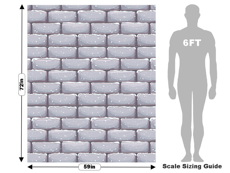 Grey Snow Brick Vehicle Wrap Scale~Rwraps Series 914 Grey Snow Brick Measurements~2