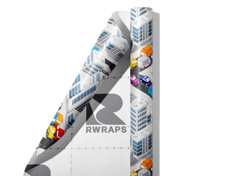 Gridlocked Cityscape Wrap Film Sheets~Rwraps Series 914 Gridlocked Cityscape Scrolled Sheet~4