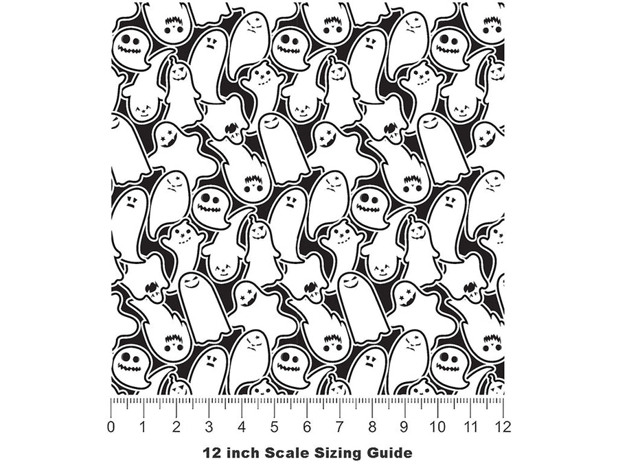 Grinning Ghouls Halloween Vinyl Film Pattern Size 12 inch Scale~Rwraps Grinning Ghouls Halloween Sizing Chart~2