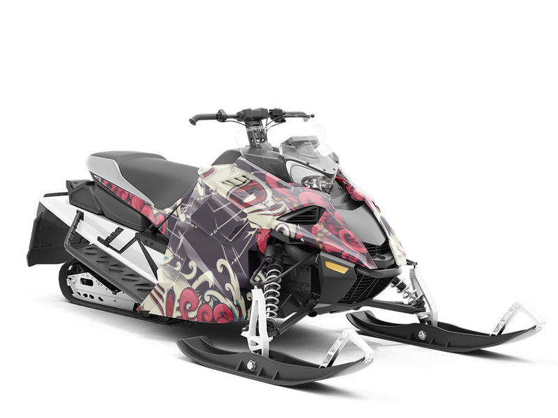 Grinning Kitsune Asian Custom Wrapped Snowmobile