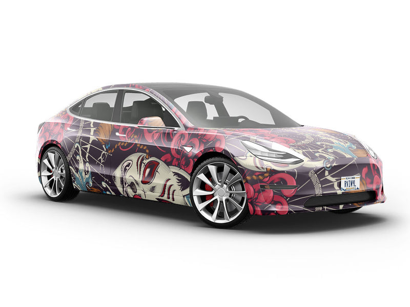 Grinning Kitsune Asian Vehicle Vinyl Wrap