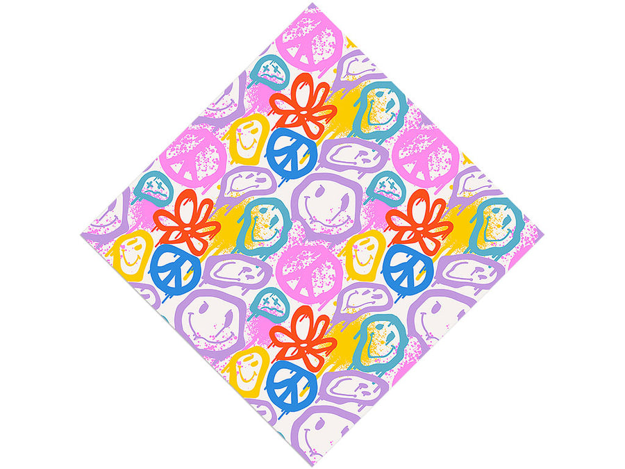 Groovy Peace Graffiti Vinyl Wrap Pattern