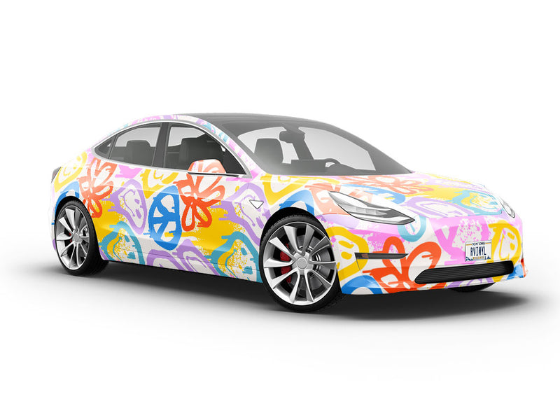 Groovy Peace Graffiti Vehicle Vinyl Wrap