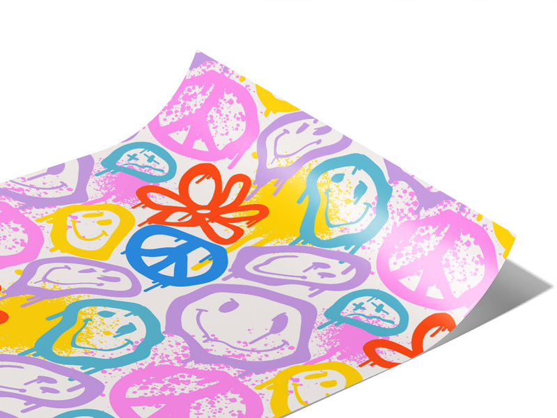 Groovy Peace Graffiti Vinyl Wraps~Rwraps Series 914 Digitally Printed Vinyl Wrap~1