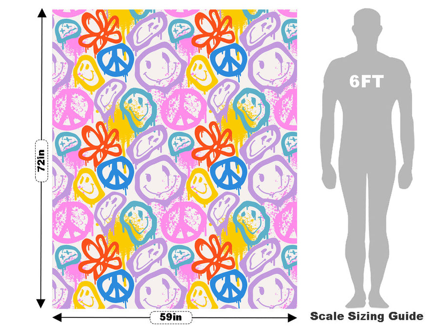 Groovy Peace Graffiti Vehicle Wrap Scale~Rwraps Series 914 Groovy Peace Graffiti Measurements~2