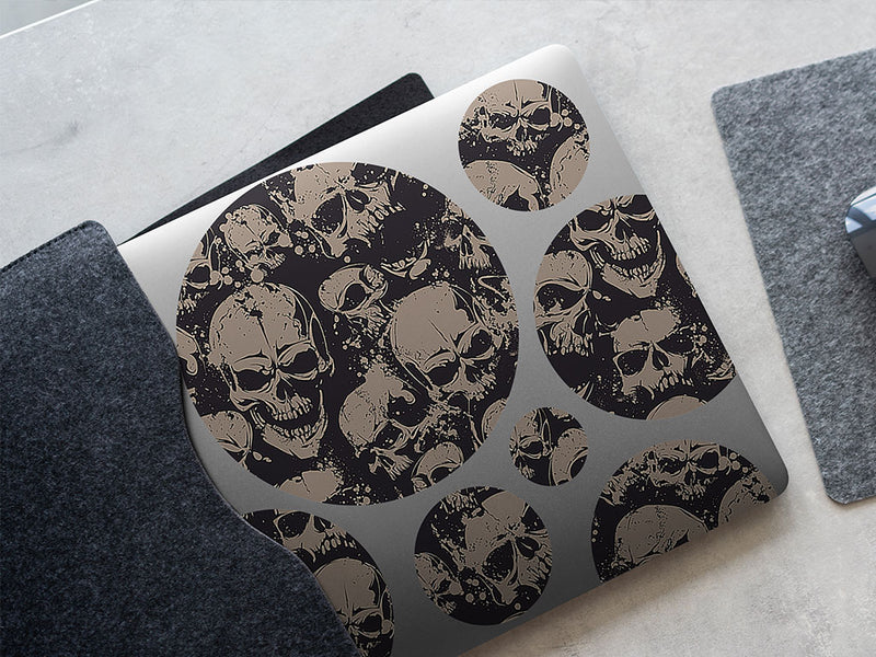 grunge death skull and bones DIY Laptop Stickers