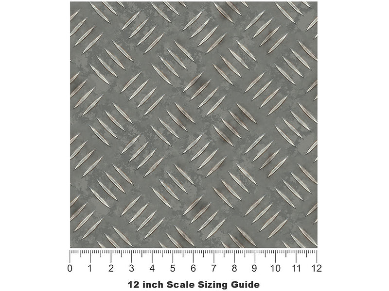 Grunge Tread Diamond Plate Vinyl Film Pattern Size 12 inch Scale~Rwraps Grunge Tread Sizing Chart~2