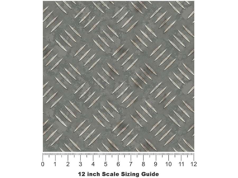 Grunge Tread Diamond Plate Vinyl Film Pattern Size 12 inch Scale~Rwraps Grunge Tread Sizing Chart~2